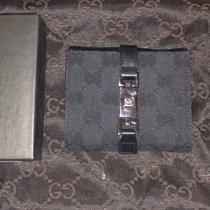GUCCI Black Canvas & Leather with 'jackie O' Style